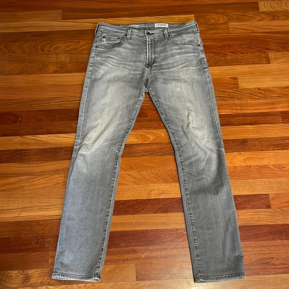 AG men’s Everett slim straight jeans, light gray, size 34R